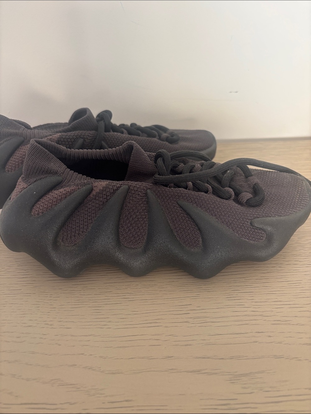 Yeezy Women’s Knit Sneakers in Dark Brown and Black